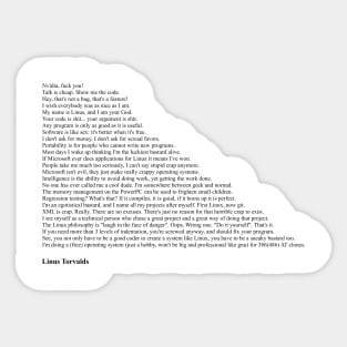 Linus Torvalds Quotes Sticker